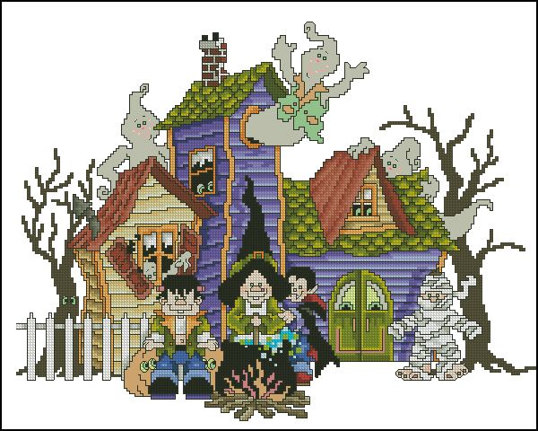 Вышивка крестом Особняк монстров