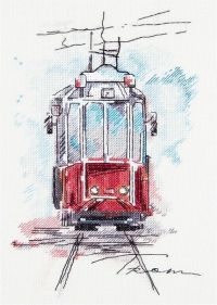 Вышивка крестом Трамвай