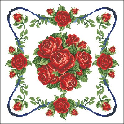 схема вышивки крестом подушка с розами
