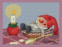 схема вышивки крестом Соня - новогодние гномы