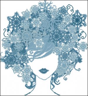 Вышивка крестом Девушка-зима