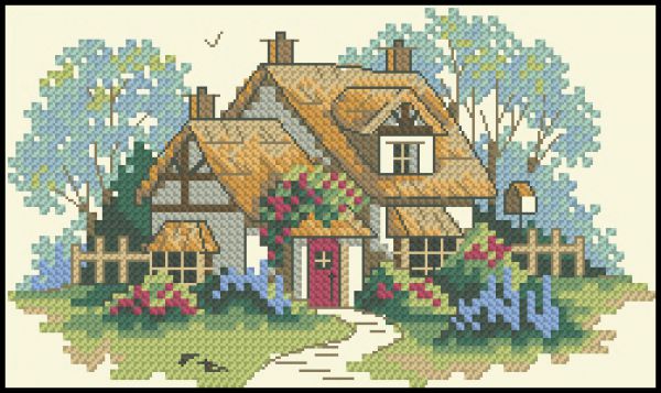 Вышивка крестом Безмятежный котедж