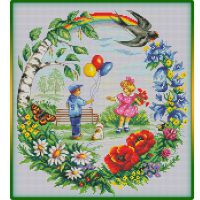 схема вышивки крестом Лето