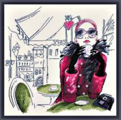 схема для вышивки крестом Парижанка №1