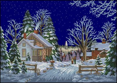 Вышивка крестом Прогулка в город