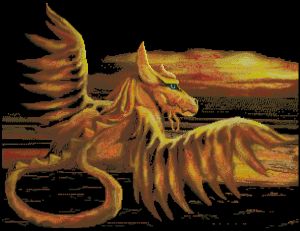 Вышивка крестом Огненный дракон