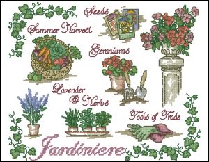 Вышивка крестом Садовый семплер