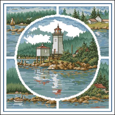 Вышивка крестом Ночной свет - маяк