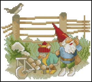 Вышивка крестом Садовый гномик