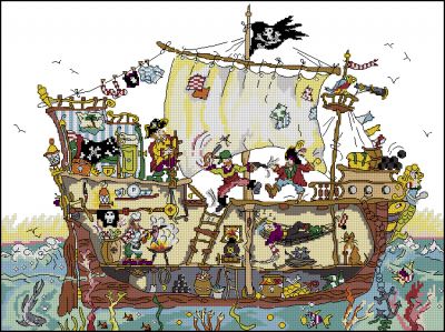 Вышивка крестом Пиратский корабль