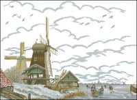 Dutch Mill in the Snow