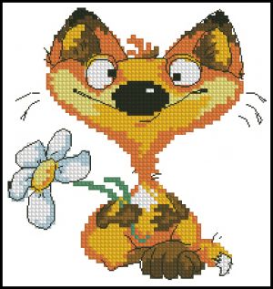схема вышивки крестом милый лисенок