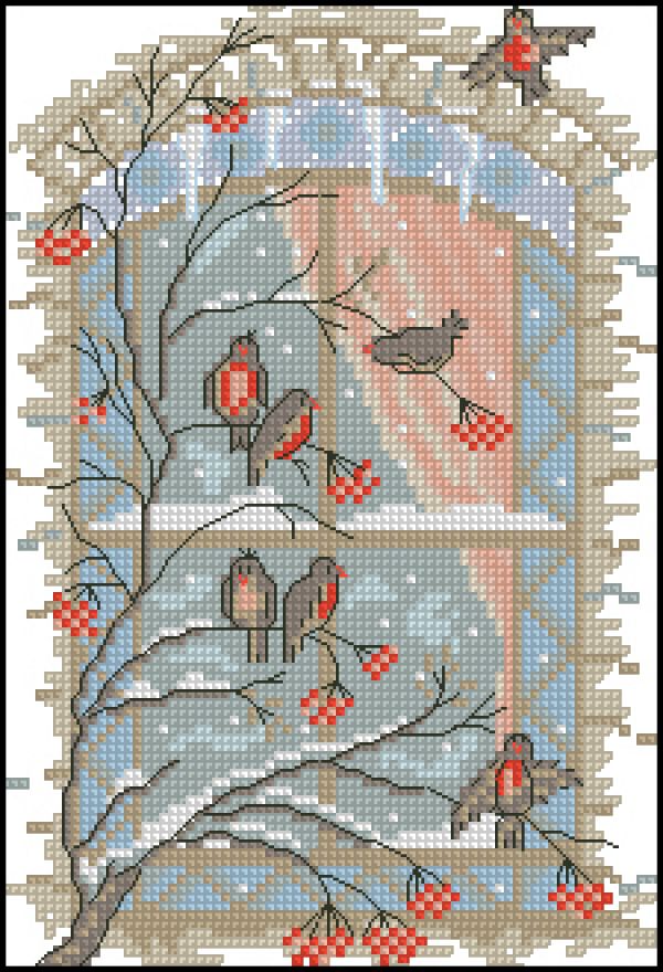 Вышивка крестом Рябиновый десерт