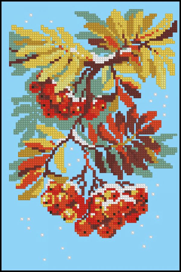 Вышивка крестом Рябина алая