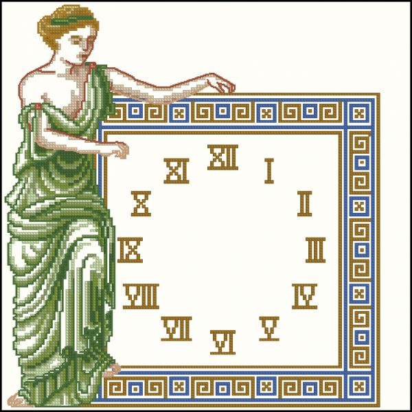 схема вышивки крестом античные часы
