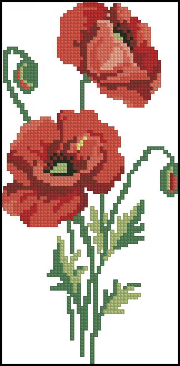 Вышивка крестом Полевые маки