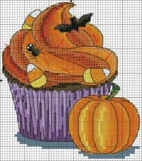 Вышивка крестом Пирожное для Хэллоуина