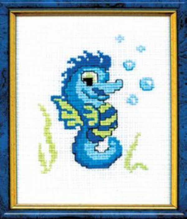 схема вышивки крестом морской конек