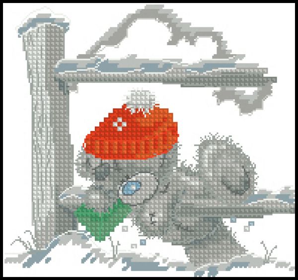 Вышивка крестом Зимний Тедди