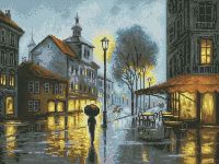 Вышивка крестом Ночь над городом