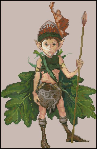 Вышивка крестом Лесной эльф