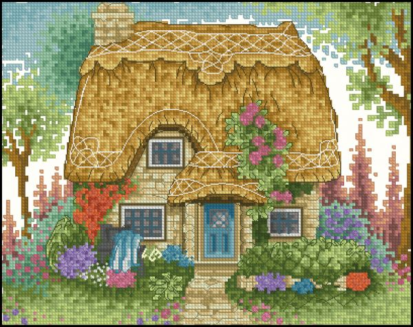 схема для вышивки крестом Домик для творчества