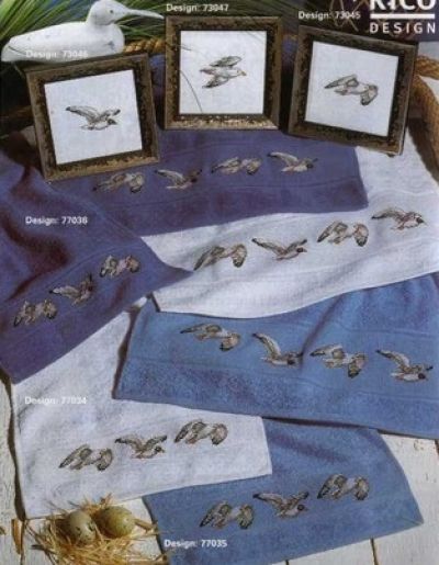 схема вышивки крестом чайки