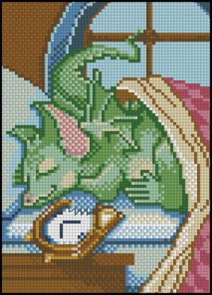 Вышивка крестом Дракоша - Еще пять минуточек