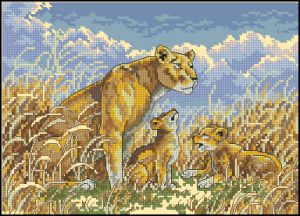 Львица с малышами