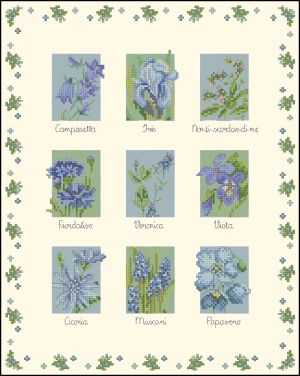 Blue Flowers Sampler