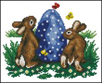 схема вышивки крестом зайчишки